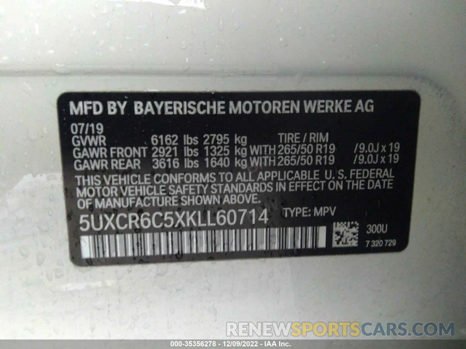 9 fotografías del automóvil dañado 5UXCR6C5XKLL60714 BMW X5 2019