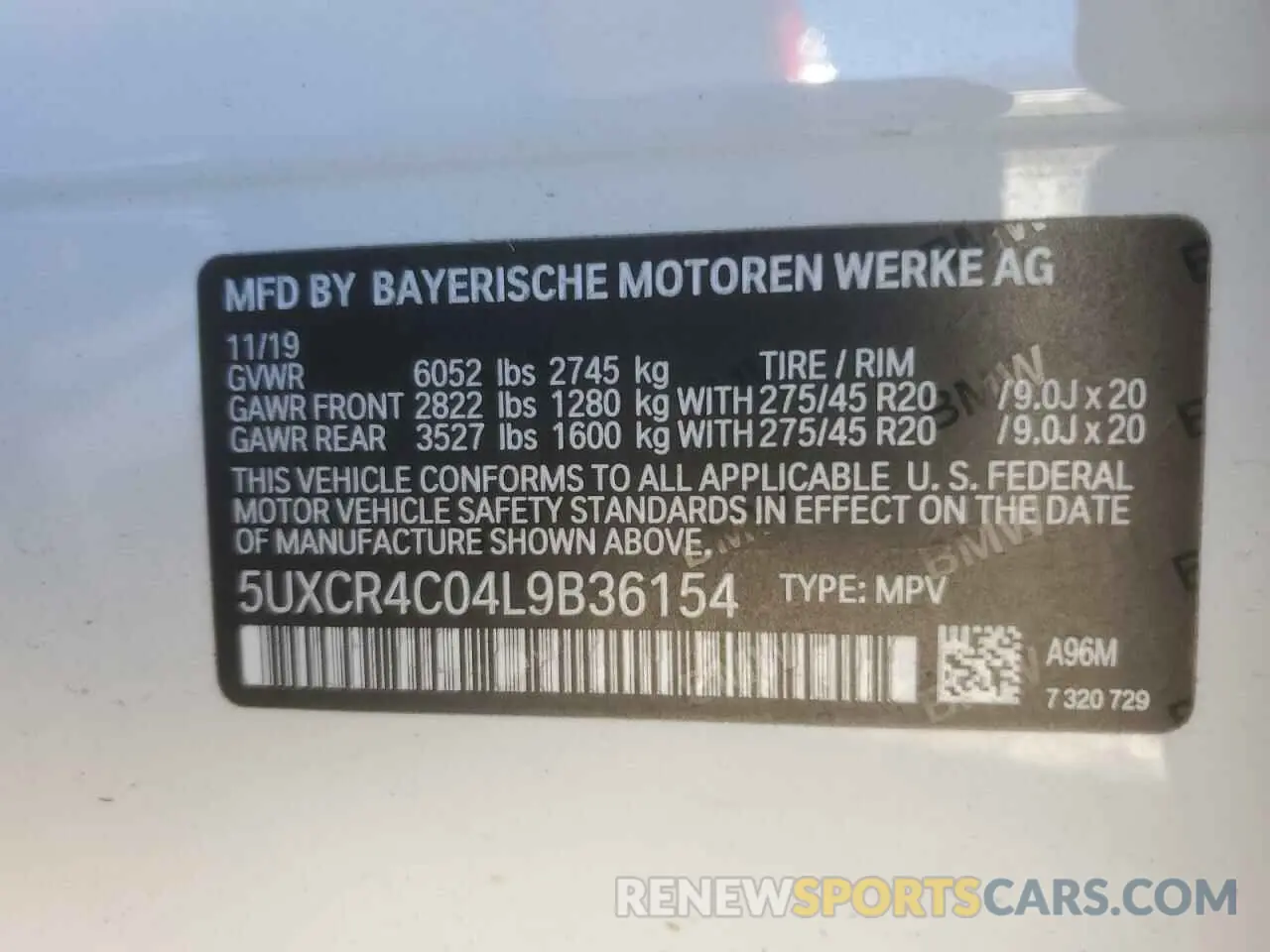 13 fotografías del automóvil dañado 5UXCR4C04L9B36154 BMW X5 2020