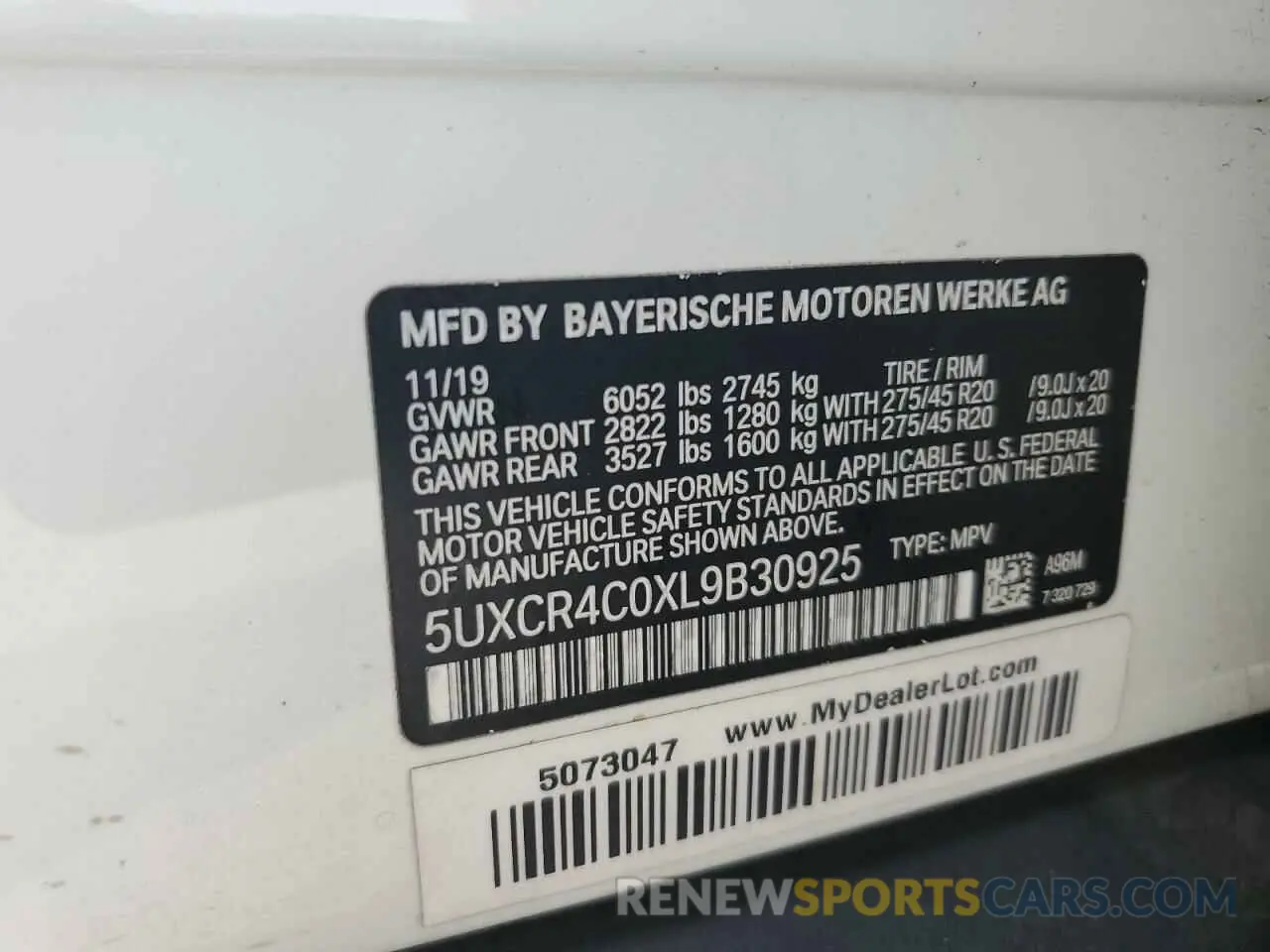 13 fotografías del automóvil dañado 5UXCR4C0XL9B30925 BMW X5 2020