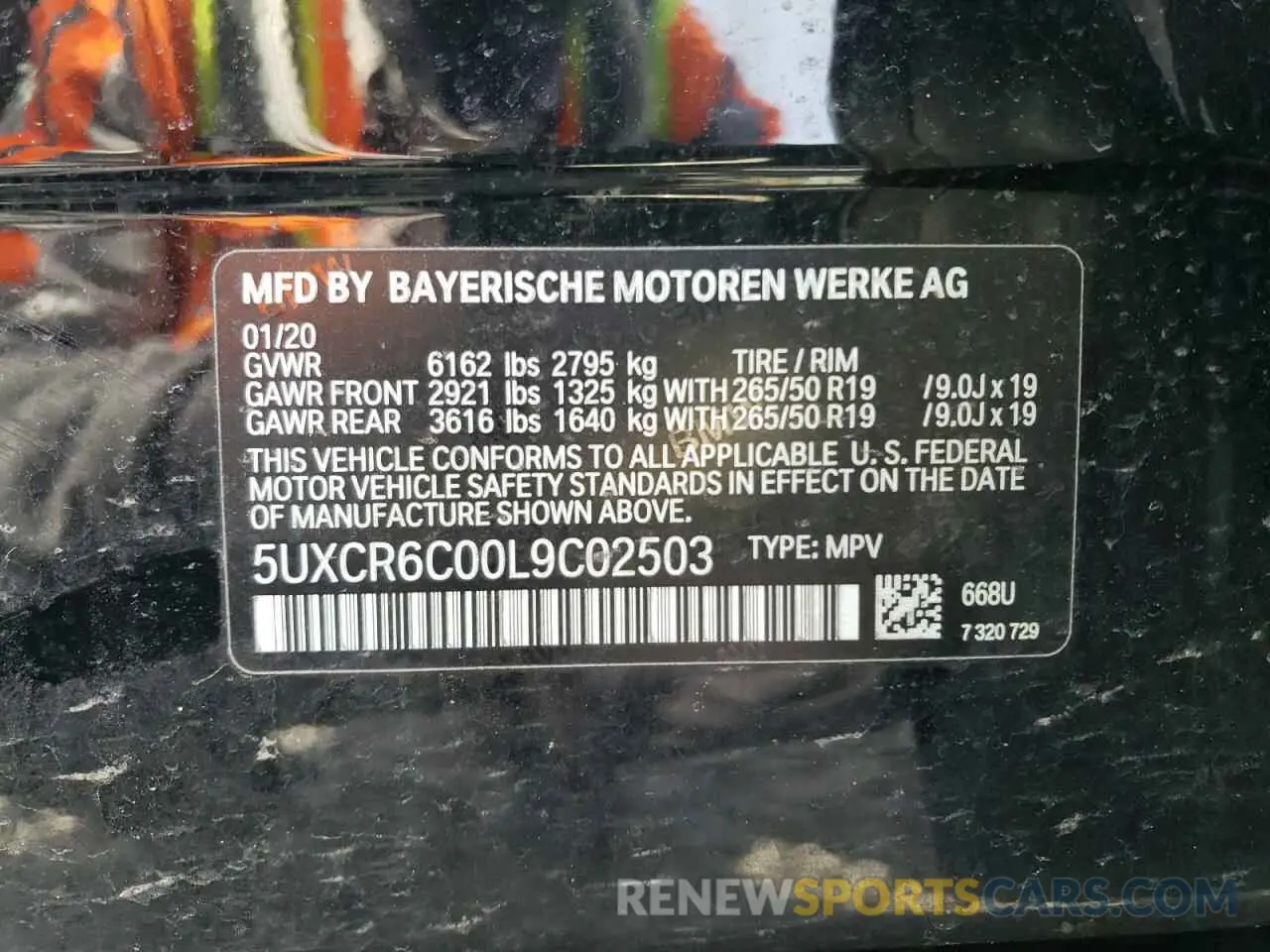 13 fotografías del automóvil dañado 5UXCR6C00L9C02503 BMW X5 2020