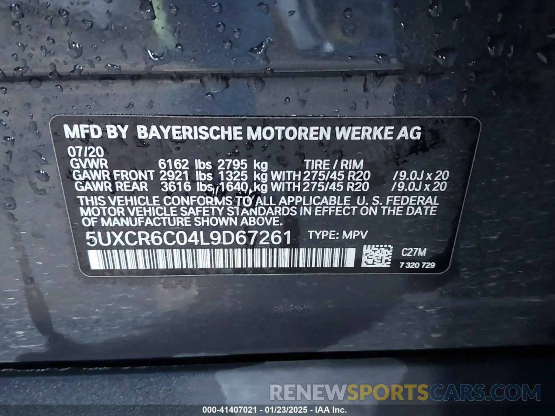 9 fotografías del automóvil dañado 5UXCR6C04L9D67261 BMW X5 2020