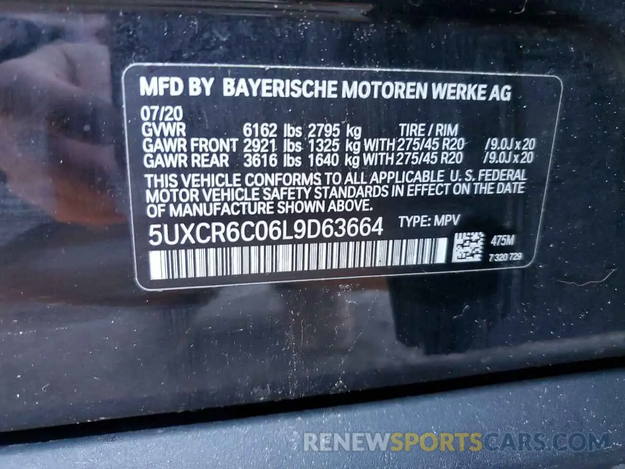13 fotografías del automóvil dañado 5UXCR6C06L9D63664 BMW X5 2020