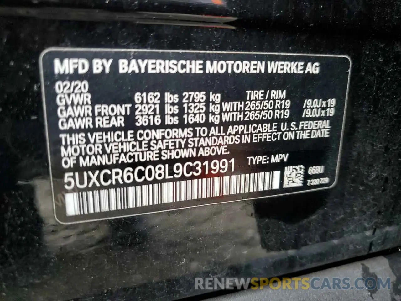 13 fotografías del automóvil dañado 5UXCR6C08L9C31991 BMW X5 2020