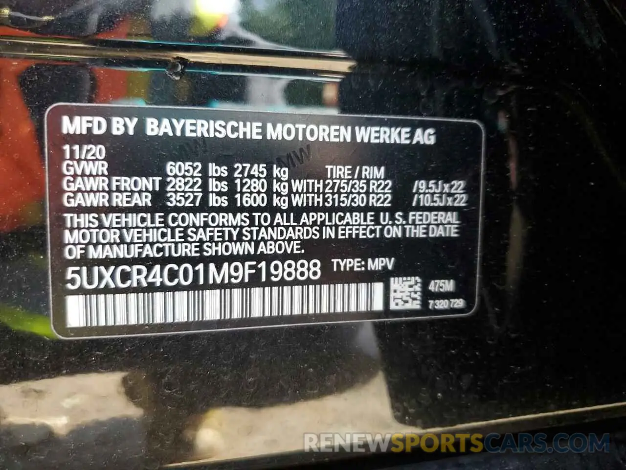 14 fotografías del automóvil dañado 5UXCR4C01M9F19888 BMW X5 2021