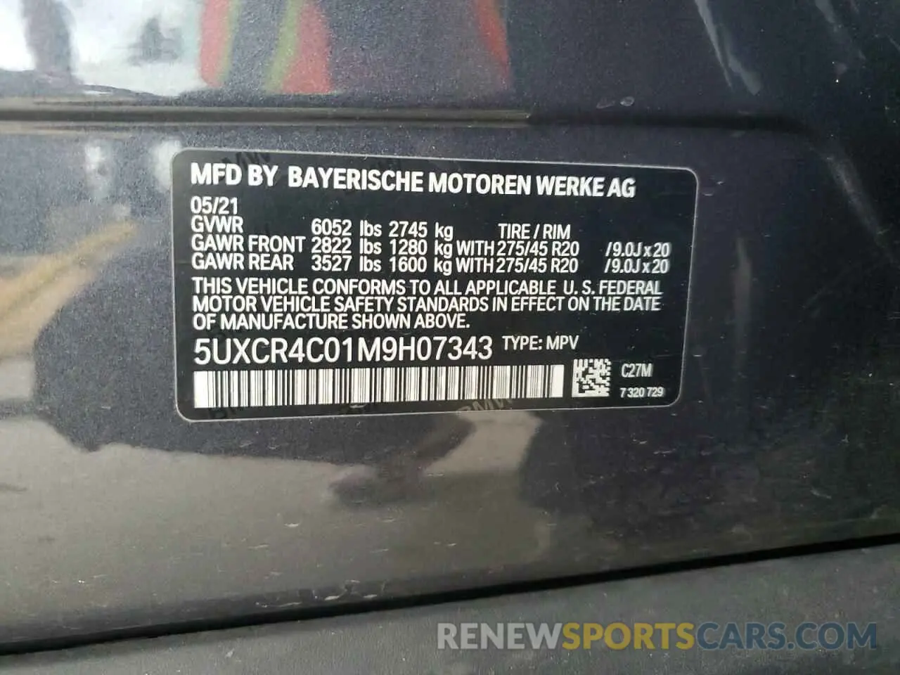 12 fotografías del automóvil dañado 5UXCR4C01M9H07343 BMW X5 2021