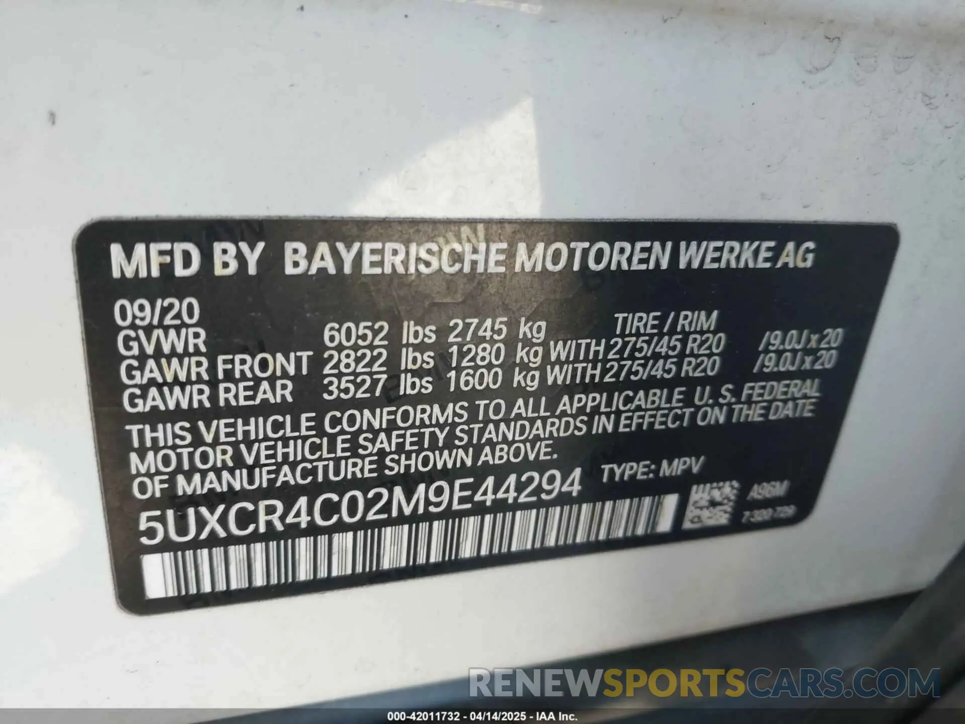 9 fotografías del automóvil dañado 5UXCR4C02M9E44294 BMW X5 2021