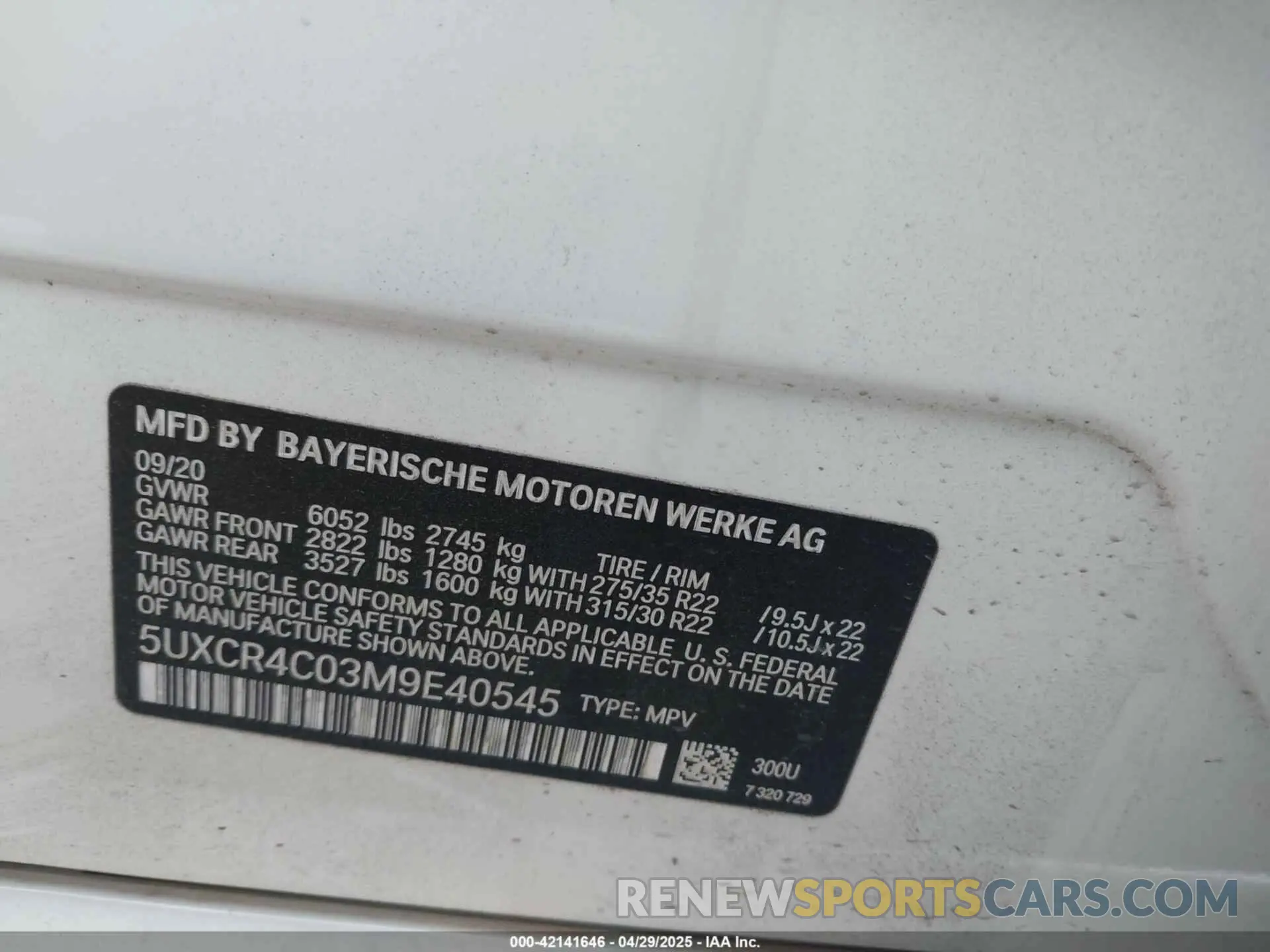 9 fotografías del automóvil dañado 5UXCR4C03M9E40545 BMW X5 2021