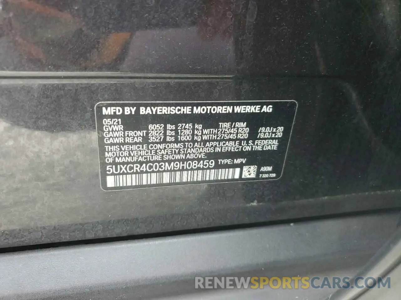 13 fotografías del automóvil dañado 5UXCR4C03M9H08459 BMW X5 2021