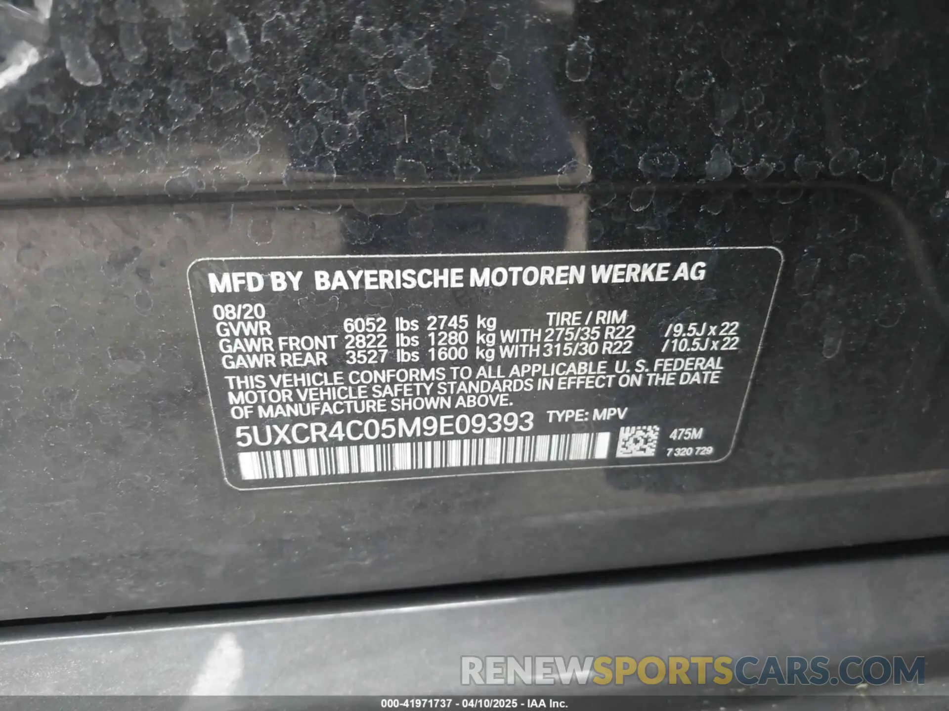 9 fotografías del automóvil dañado 5UXCR4C05M9E09393 BMW X5 2021