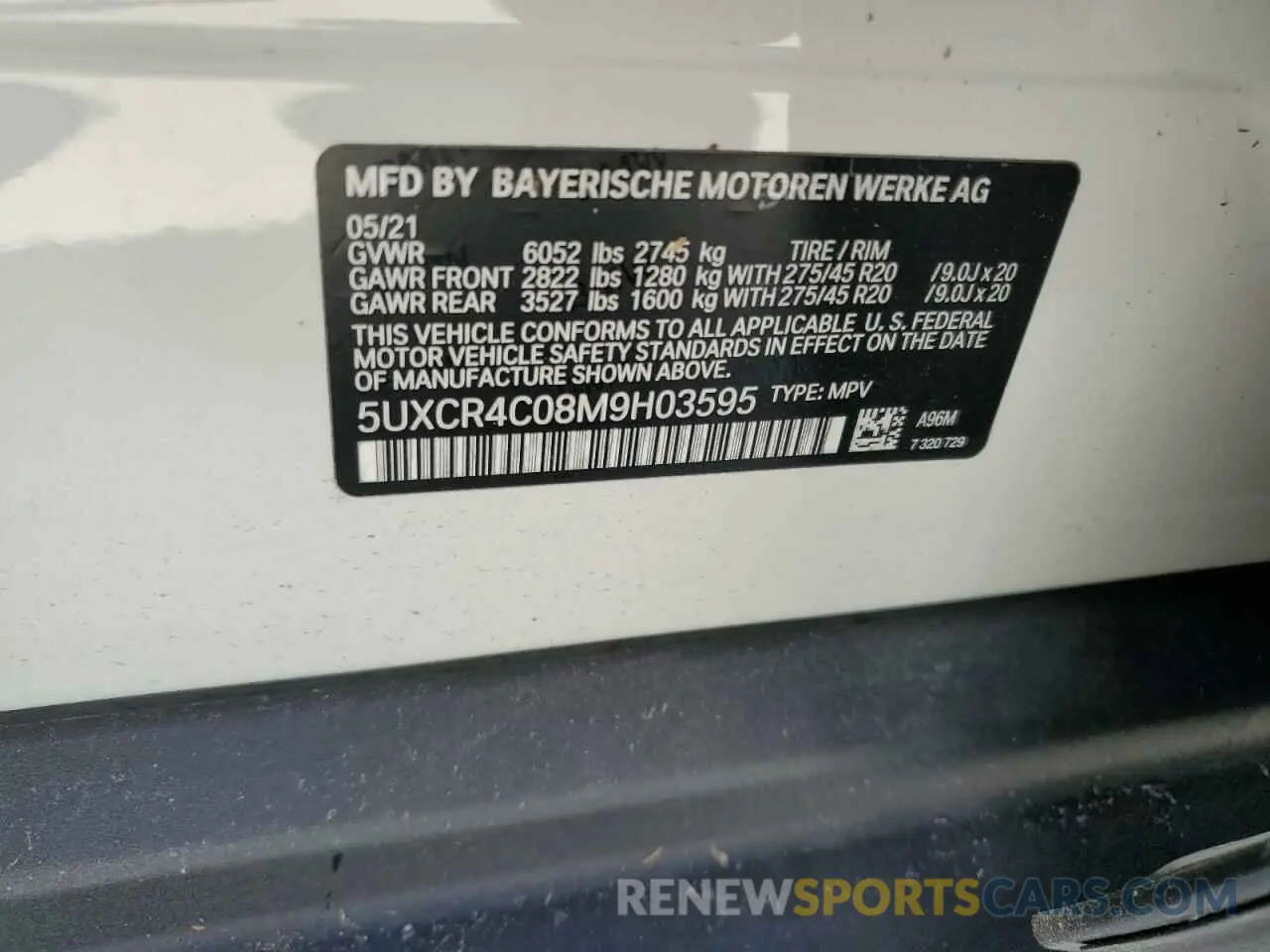 14 fotografías del automóvil dañado 5UXCR4C08M9H03595 BMW X5 2021