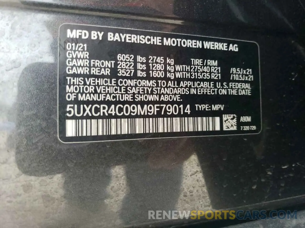 13 fotografías del automóvil dañado 5UXCR4C09M9F79014 BMW X5 2021