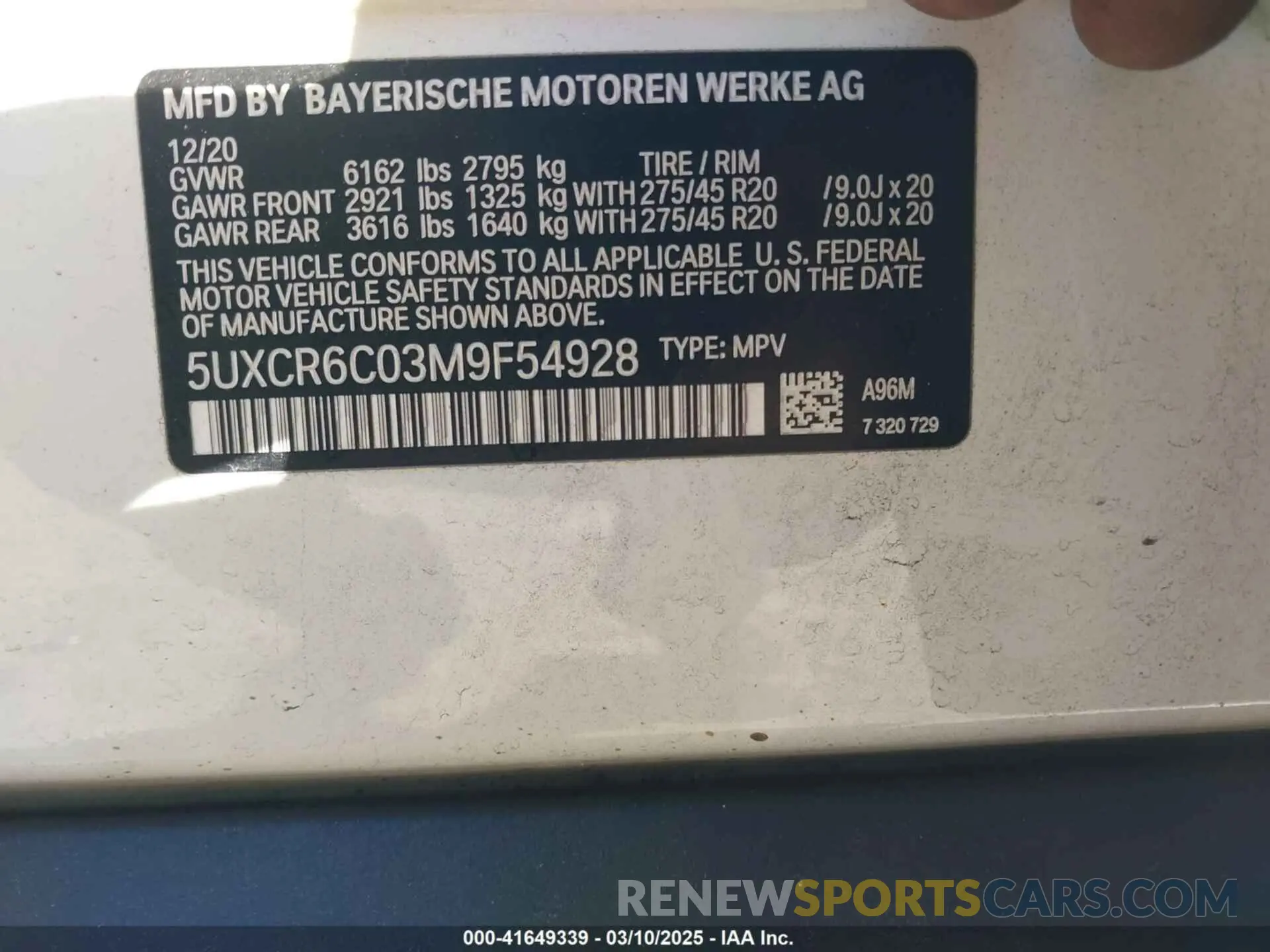 9 fotografías del automóvil dañado 5UXCR6C03M9F54928 BMW X5 2021