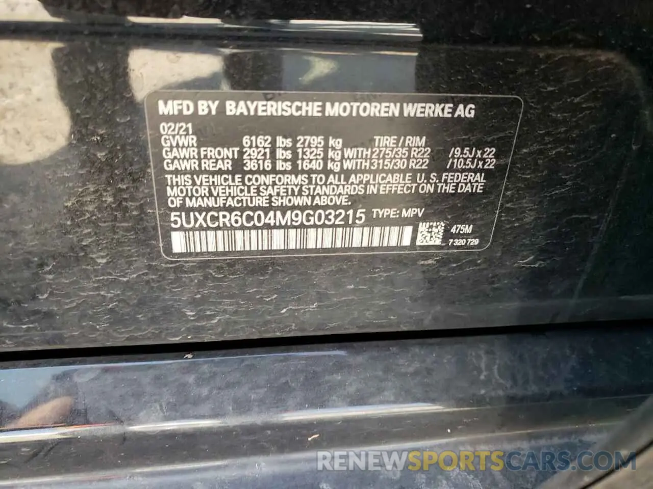 14 fotografías del automóvil dañado 5UXCR6C04M9G03215 BMW X5 2021