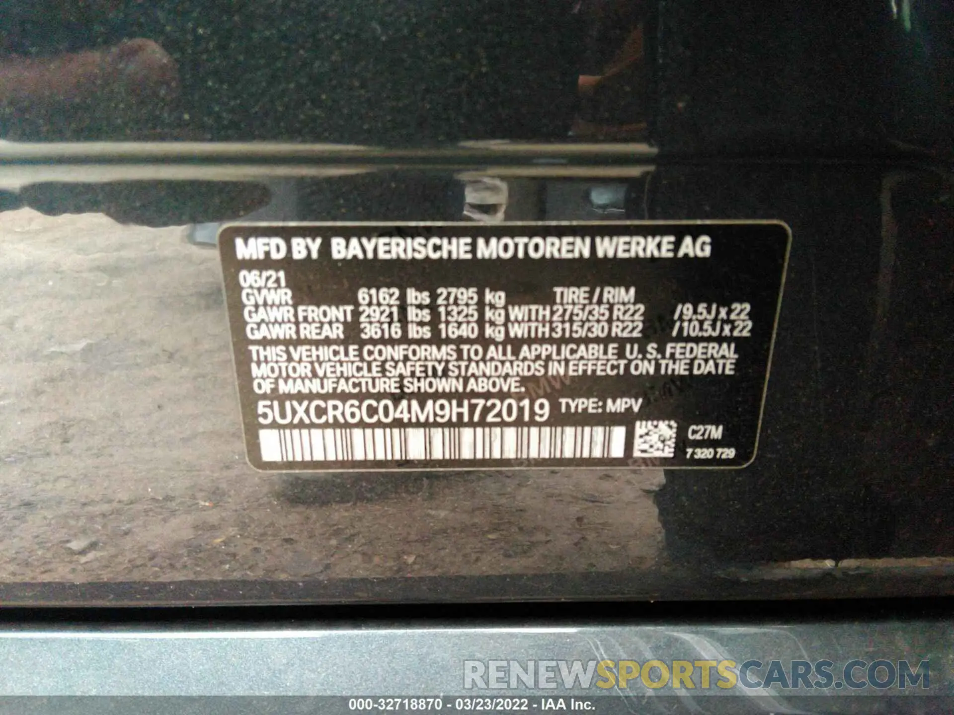 9 fotografías del automóvil dañado 5UXCR6C04M9H72019 BMW X5 2021