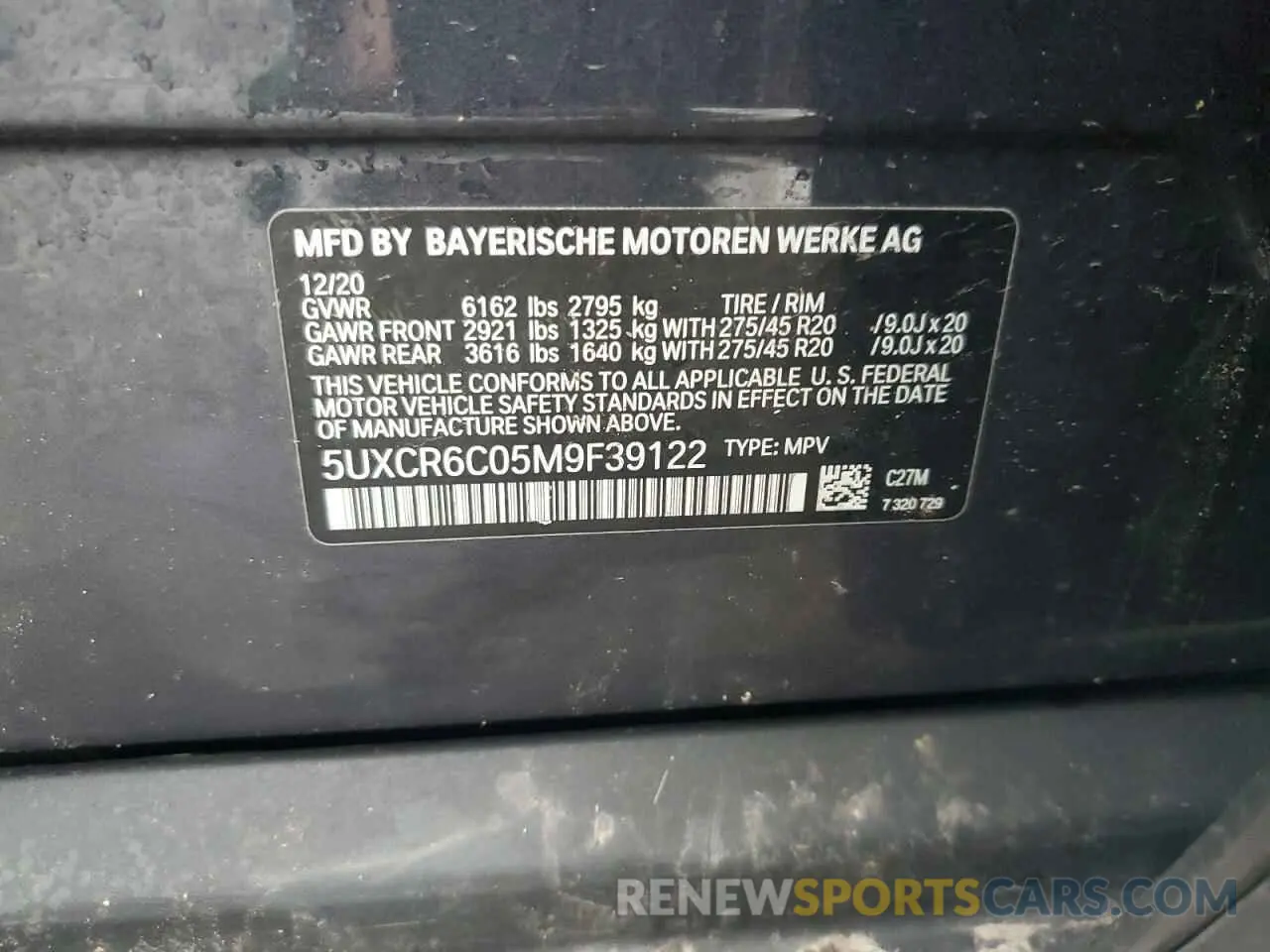 13 fotografías del automóvil dañado 5UXCR6C05M9F39122 BMW X5 2021
