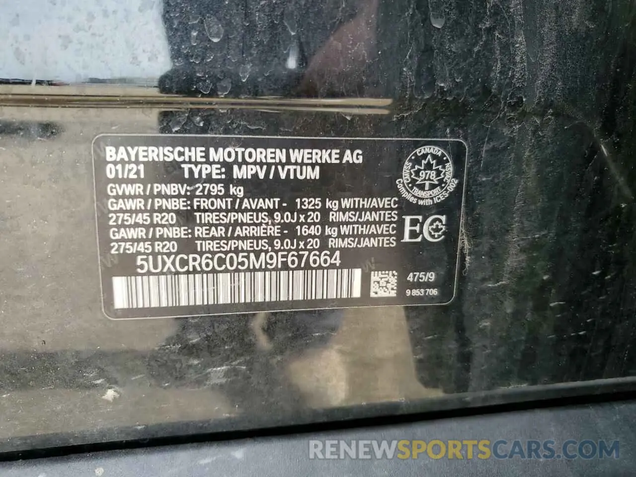 14 fotografías del automóvil dañado 5UXCR6C05M9F67664 BMW X5 2021