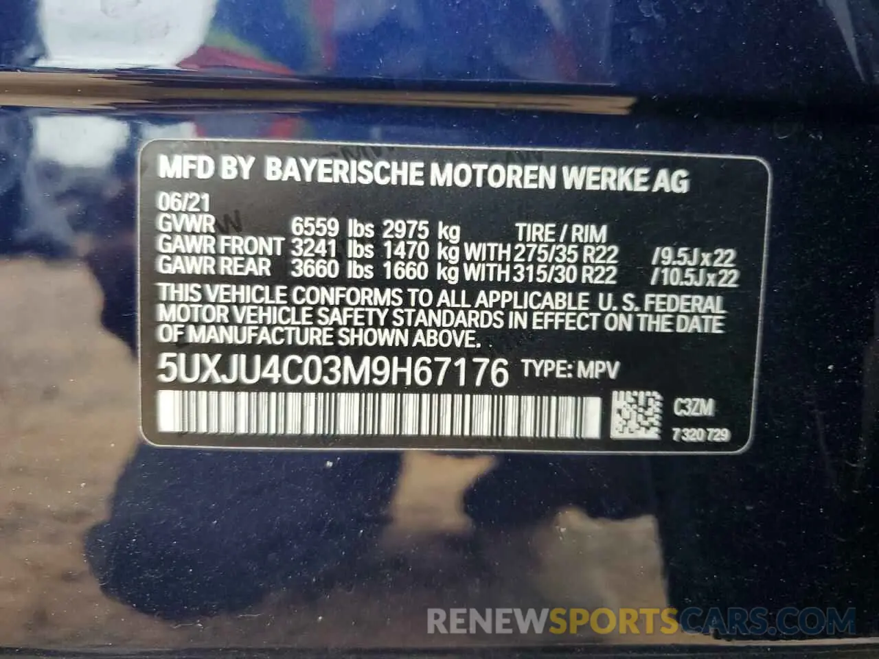 13 fotografías del automóvil dañado 5UXJU4C03M9H67176 BMW X5 2021