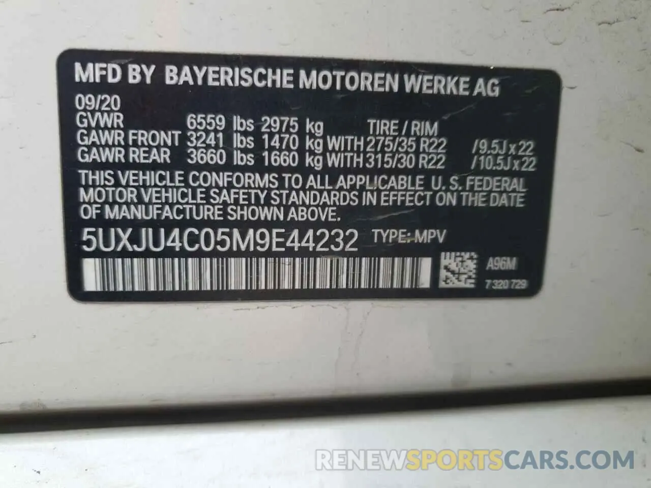 15 fotografías del automóvil dañado 5UXJU4C05M9E44232 BMW X5 2021
