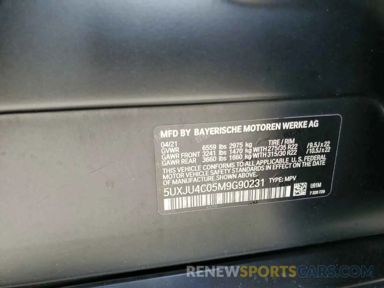 13 fotografías del automóvil dañado 5UXJU4C05M9G90231 BMW X5 2021