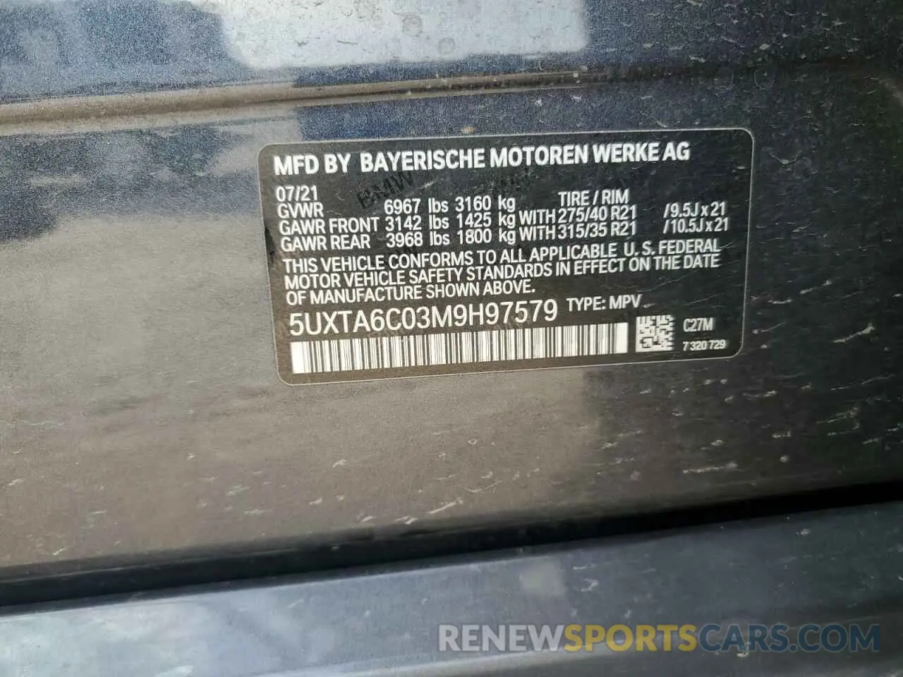 14 fotografías del automóvil dañado 5UXTA6C03M9H97579 BMW X5 2021