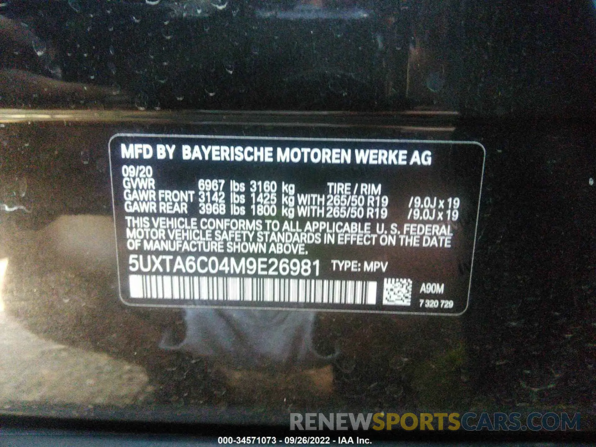 9 fotografías del automóvil dañado 5UXTA6C04M9E26981 BMW X5 2021
