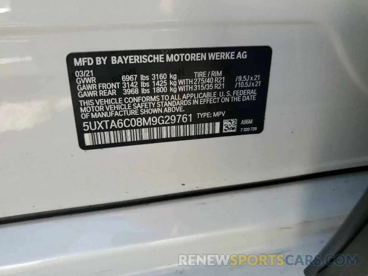 14 fotografías del automóvil dañado 5UXTA6C08M9G29761 BMW X5 2021