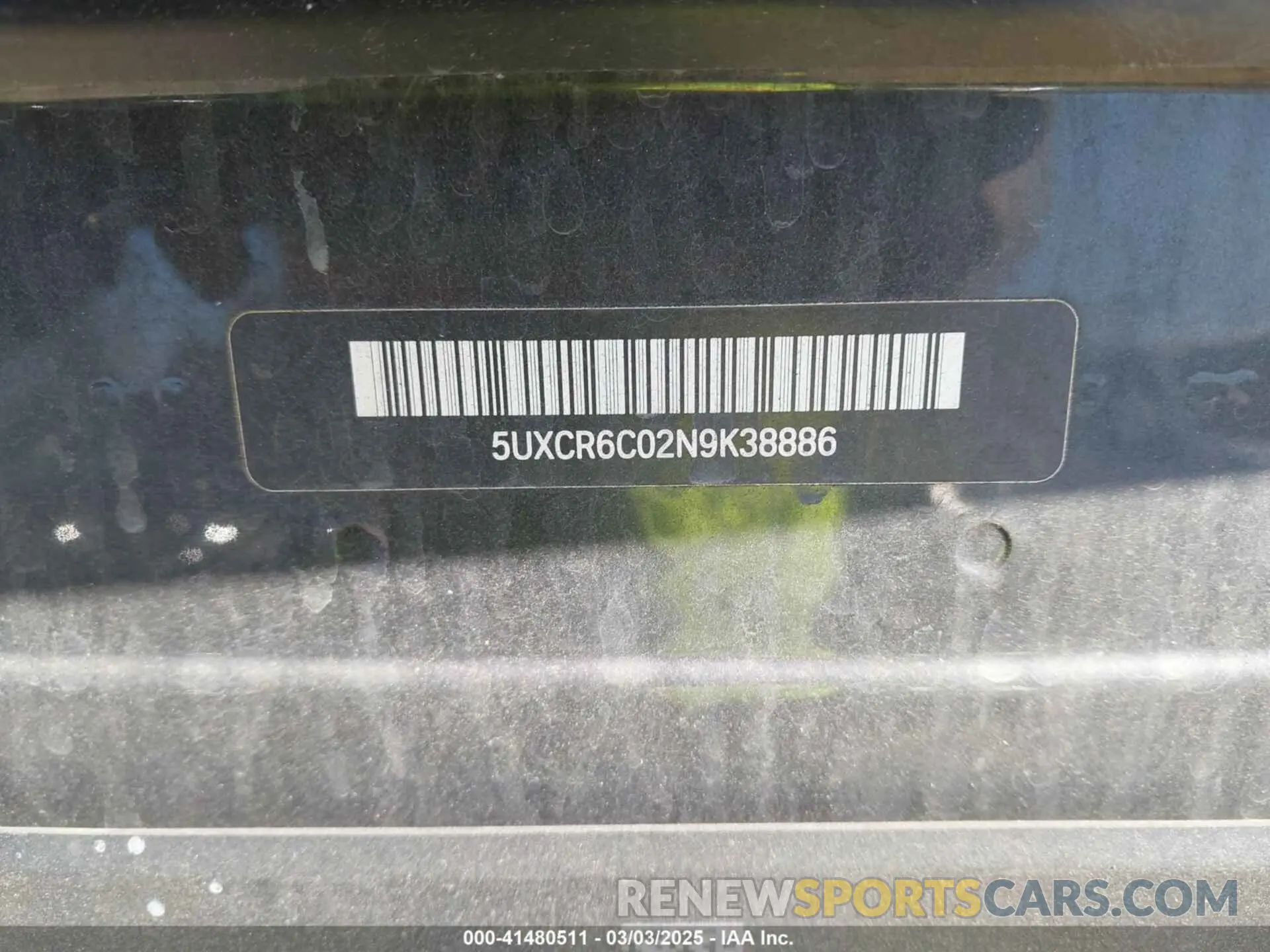 9 fotografías del automóvil dañado 5UXCR6C02N9K38886 BMW X5 2022