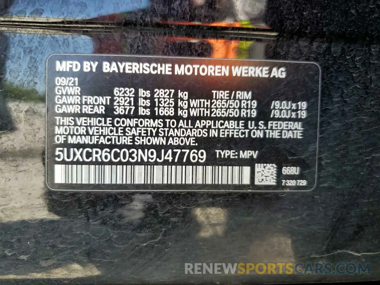13 fotografías del automóvil dañado 5UXCR6C03N9J47769 BMW X5 2022