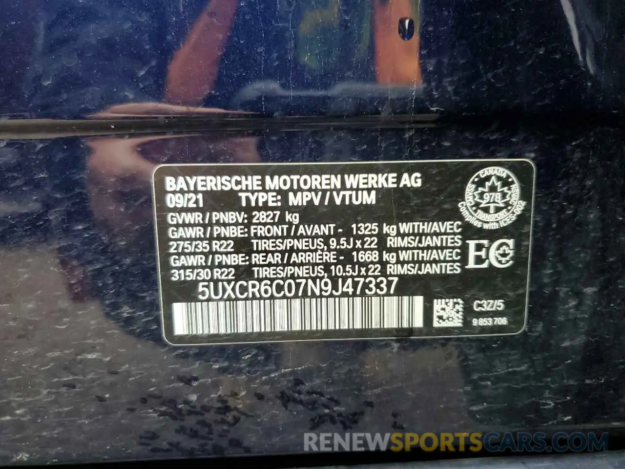13 fotografías del automóvil dañado 5UXCR6C07N9J47337 BMW X5 2022