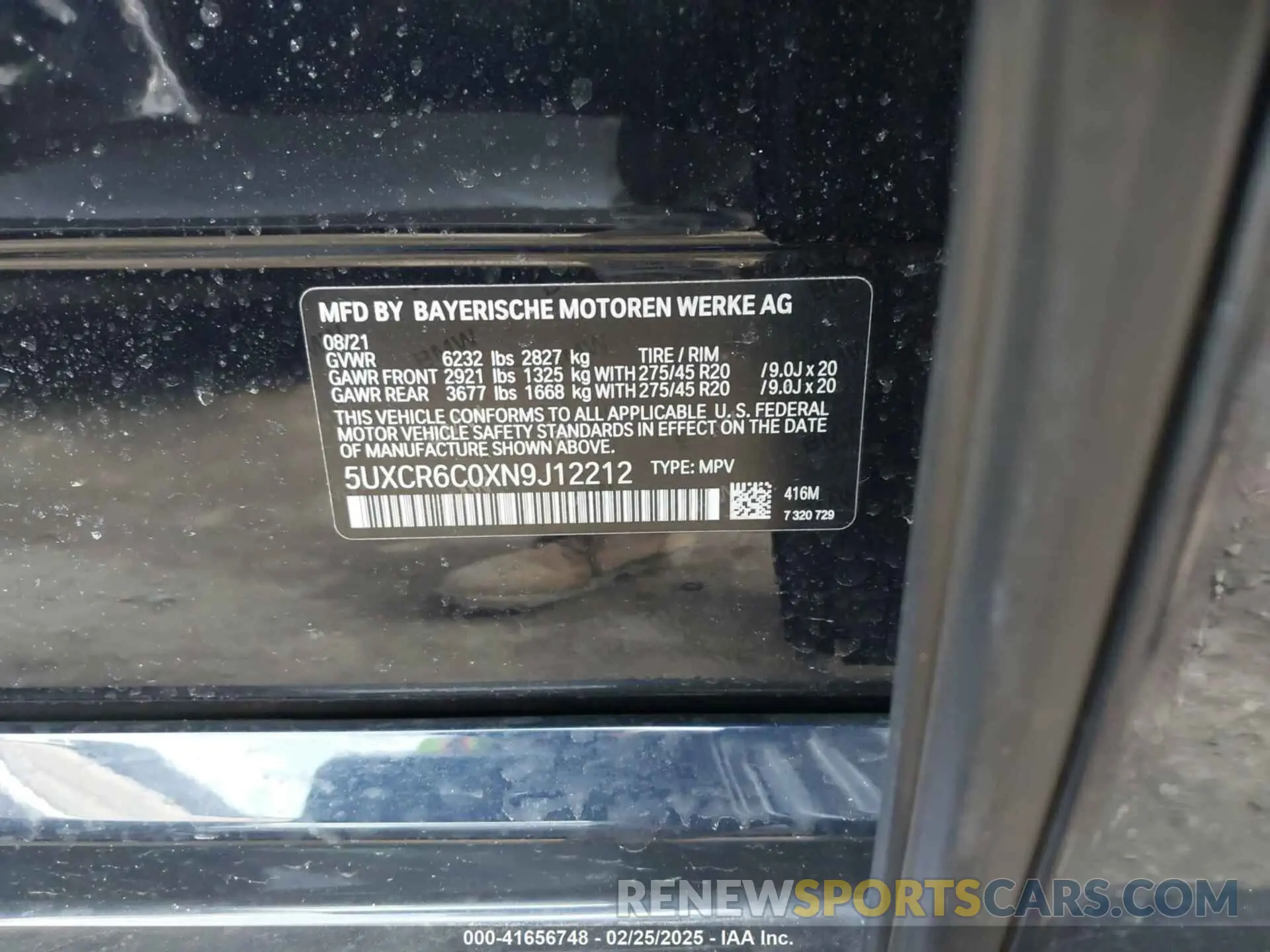 9 fotografías del automóvil dañado 5UXCR6C0XN9J12212 BMW X5 2022