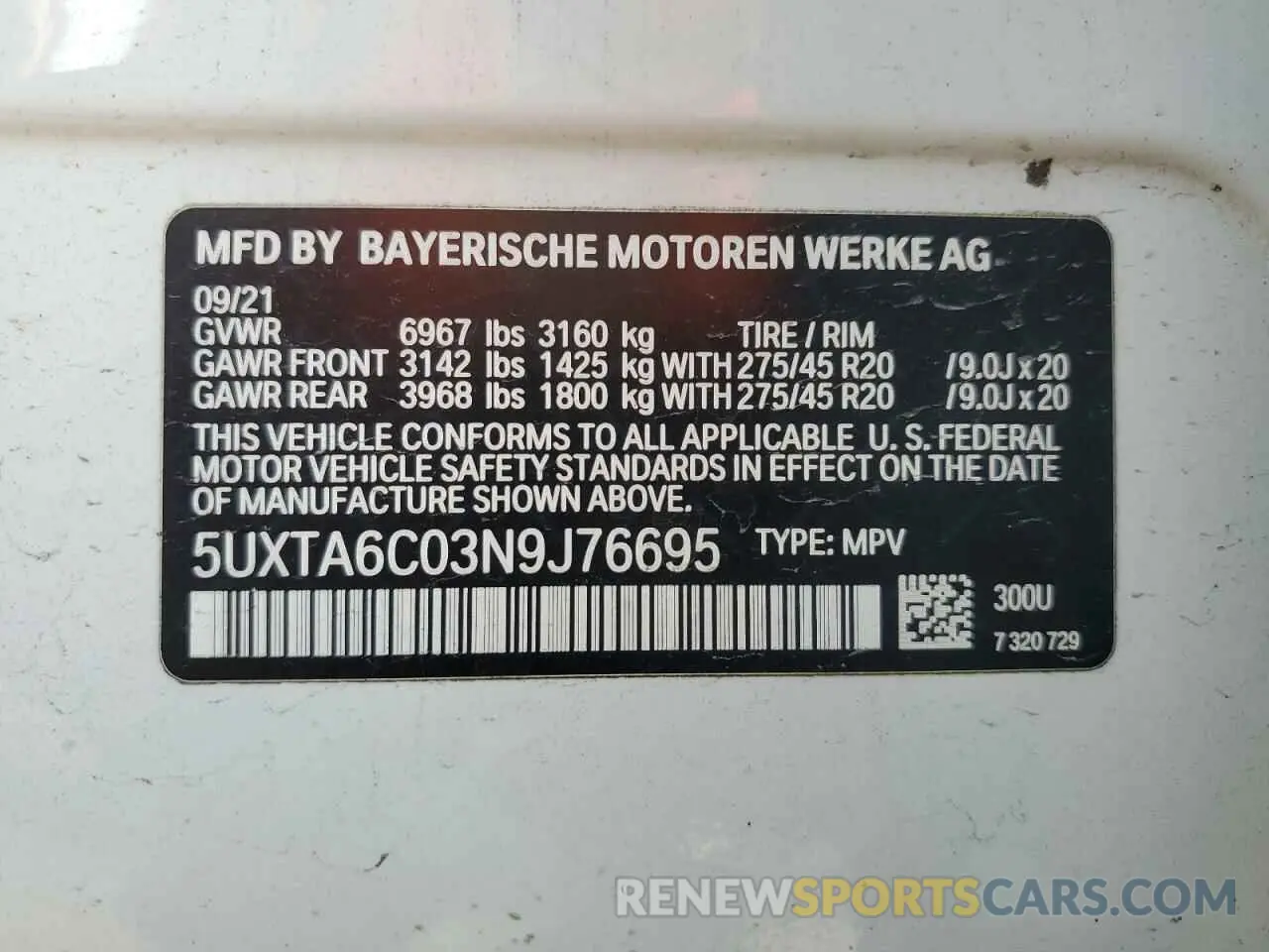 13 fotografías del automóvil dañado 5UXTA6C03N9J76695 BMW X5 2022