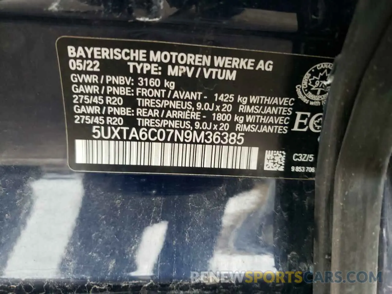 13 fotografías del automóvil dañado 5UXTA6C07N9M36385 BMW X5 2022
