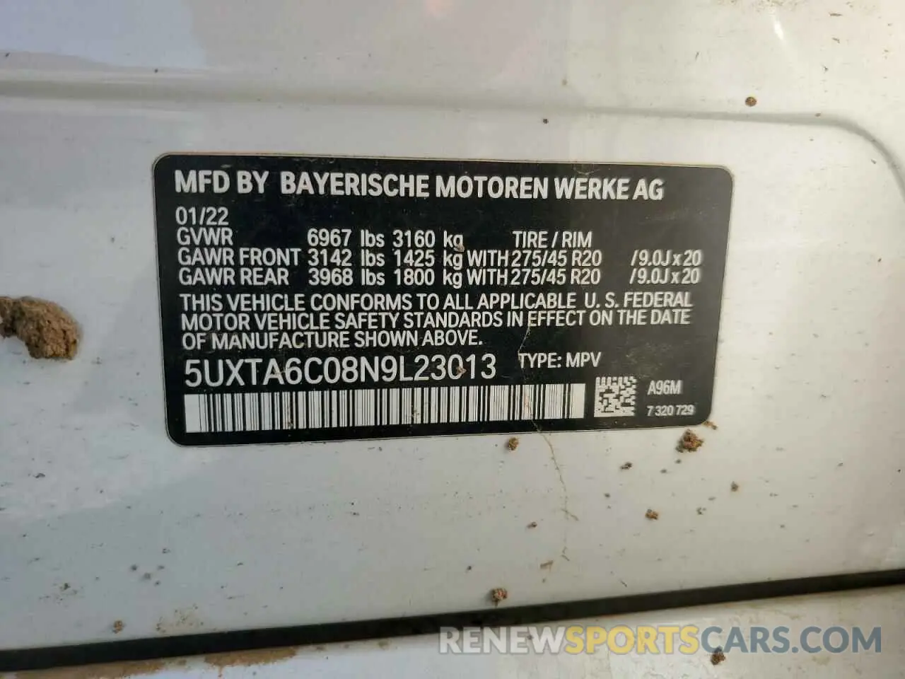 14 fotografías del automóvil dañado 5UXTA6C08N9L23013 BMW X5 2022