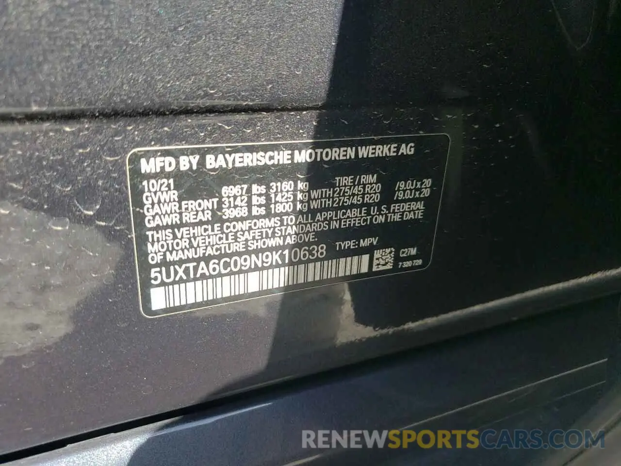 16 fotografías del automóvil dañado 5UXTA6C09N9K10638 BMW X5 2022