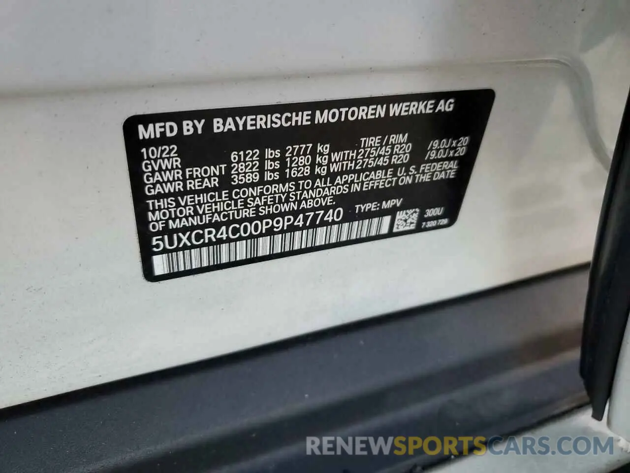 14 fotografías del automóvil dañado 5UXCR4C00P9P47740 BMW X5 2023