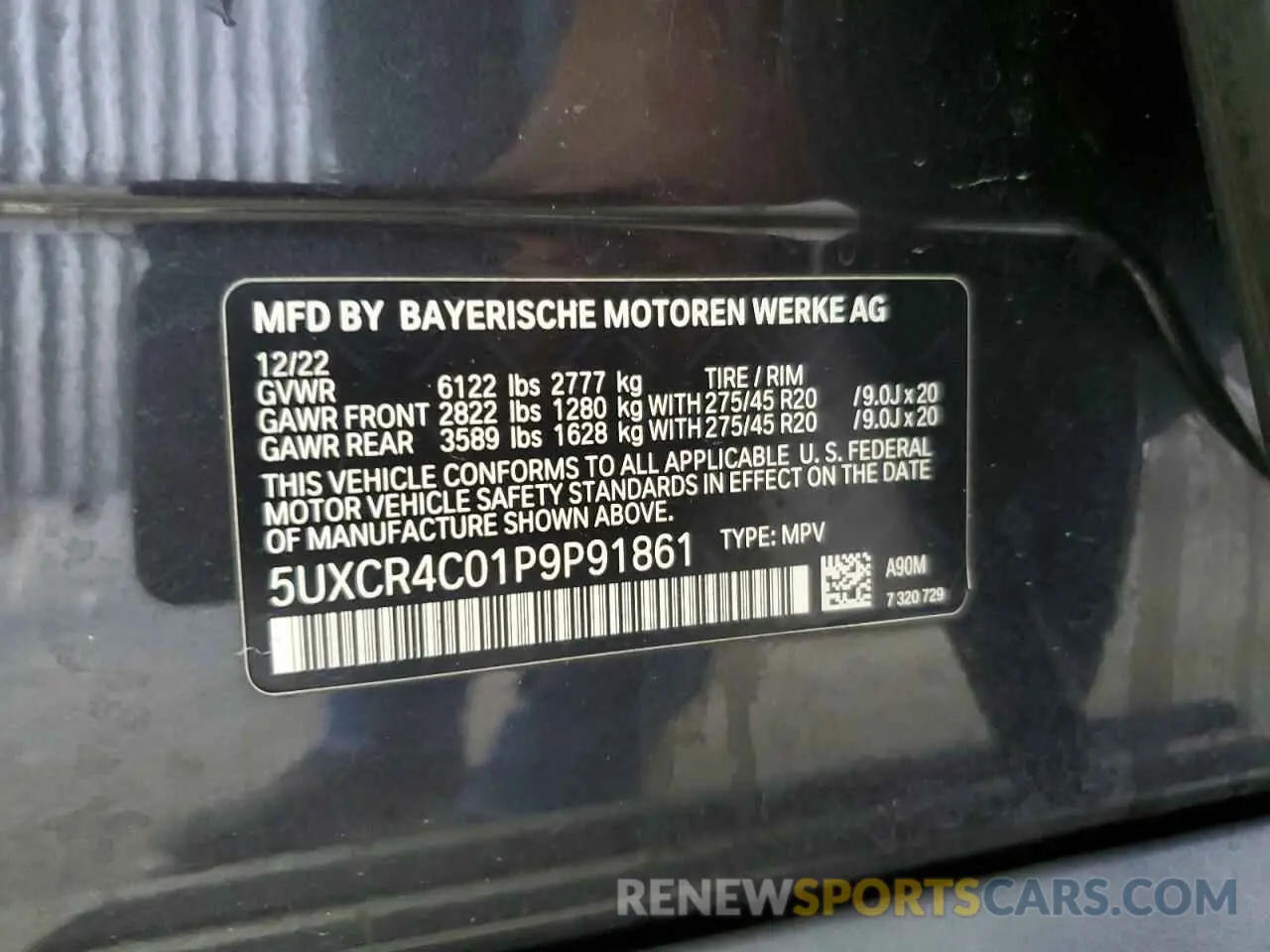 14 fotografías del automóvil dañado 5UXCR4C01P9P91861 BMW X5 2023