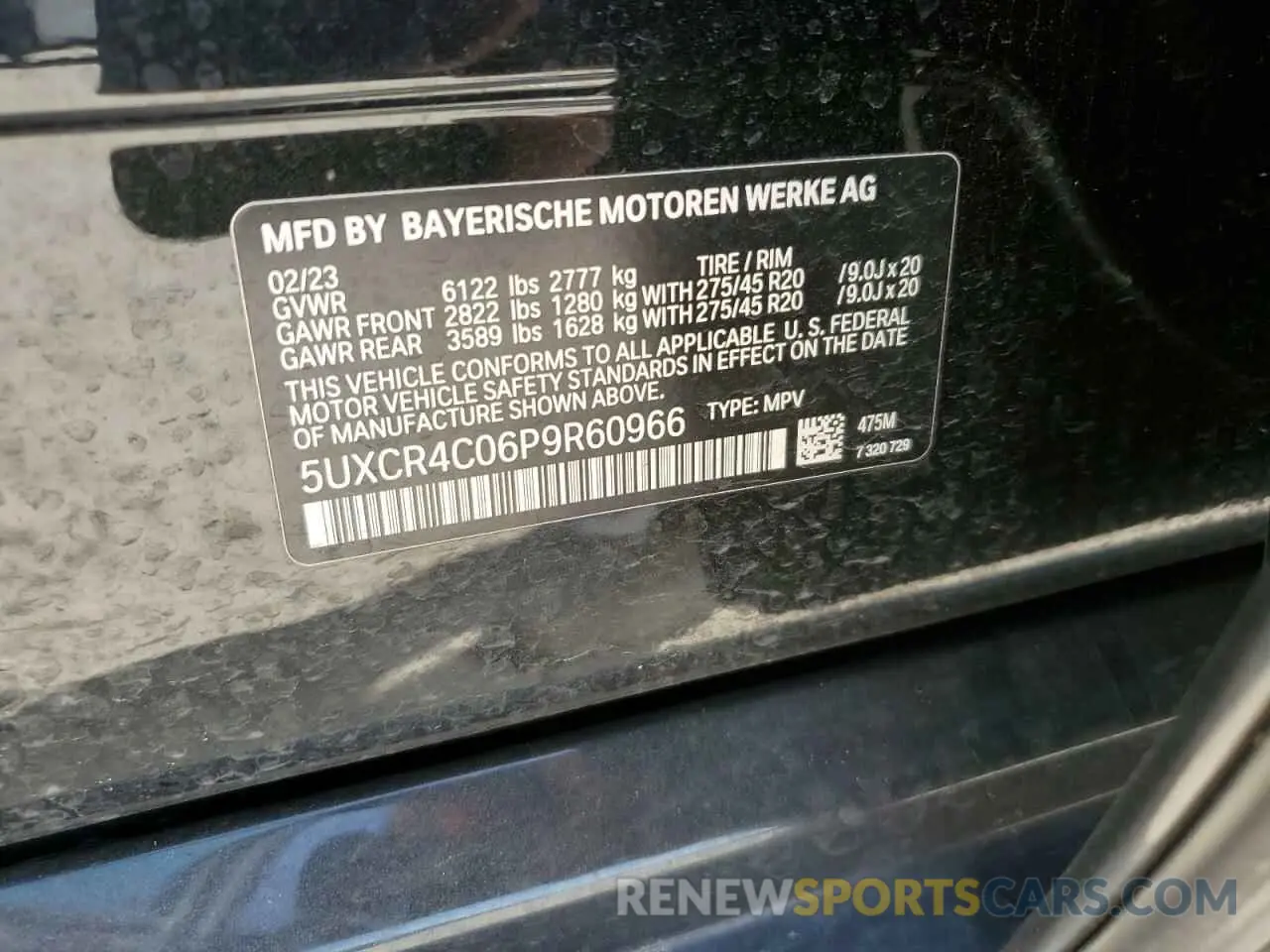 12 fotografías del automóvil dañado 5UXCR4C06P9R60966 BMW X5 2023