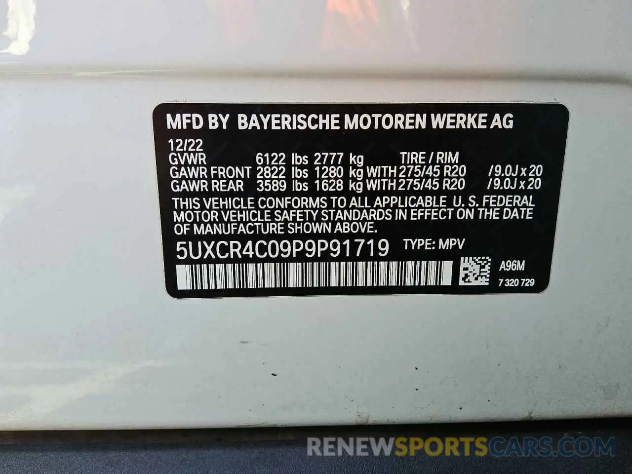 13 fotografías del automóvil dañado 5UXCR4C09P9P91719 BMW X5 2023