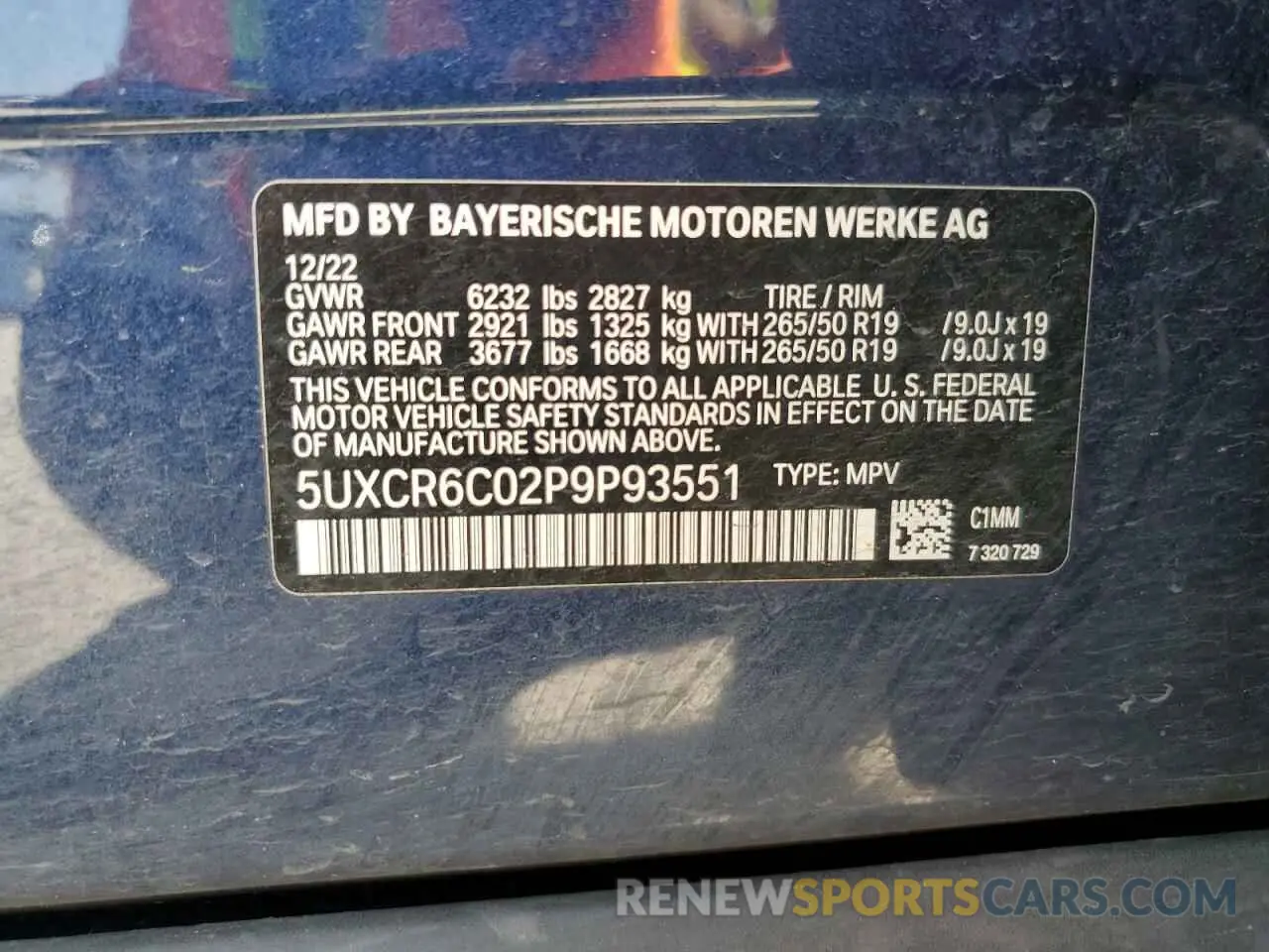 13 fotografías del automóvil dañado 5UXCR6C02P9P93551 BMW X5 2023