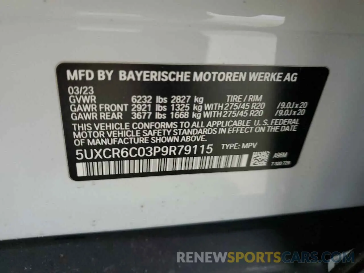 13 fotografías del automóvil dañado 5UXCR6C03P9R79115 BMW X5 2023