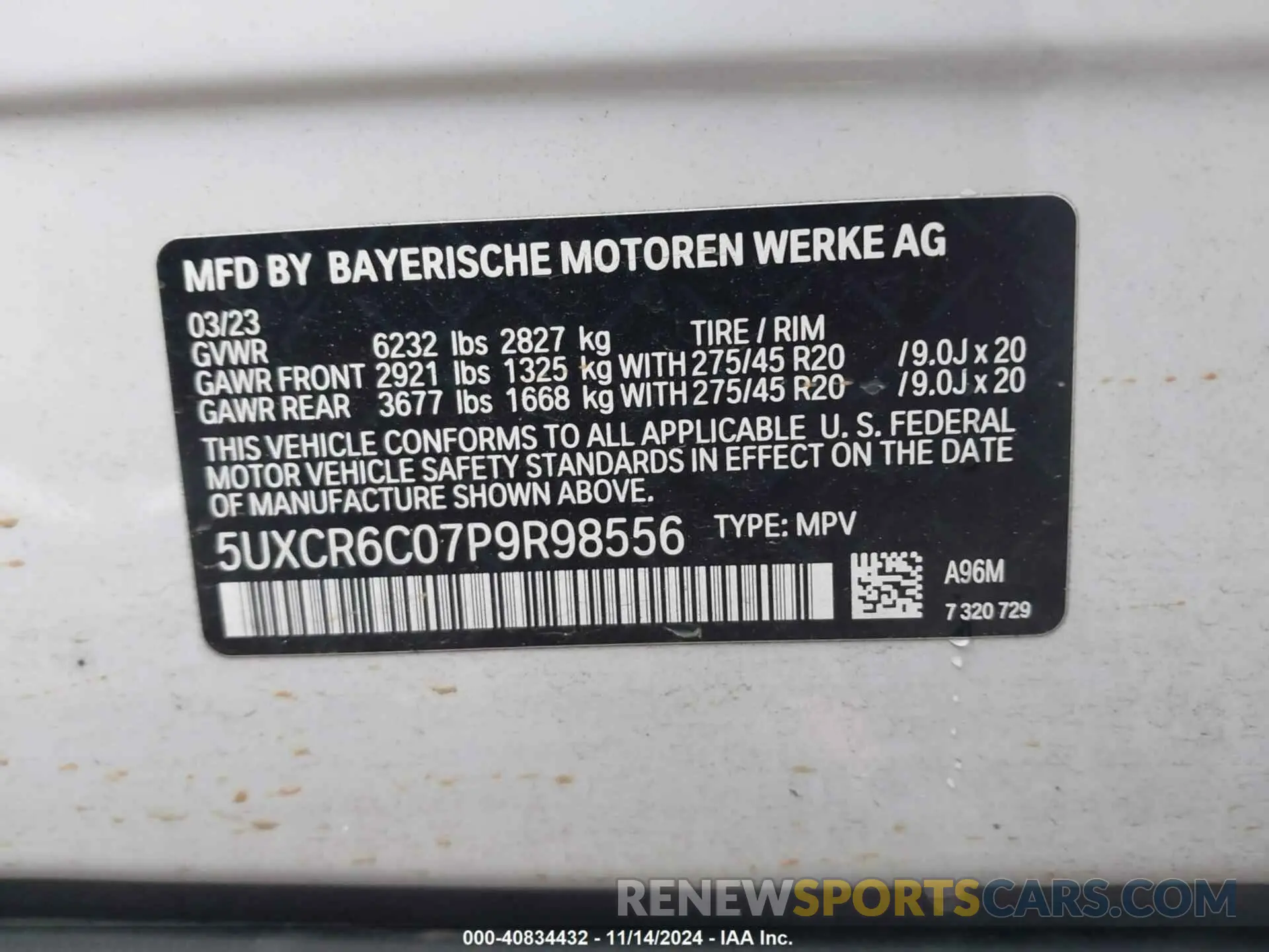 9 fotografías del automóvil dañado 5UXCR6C07P9R98556 BMW X5 2023