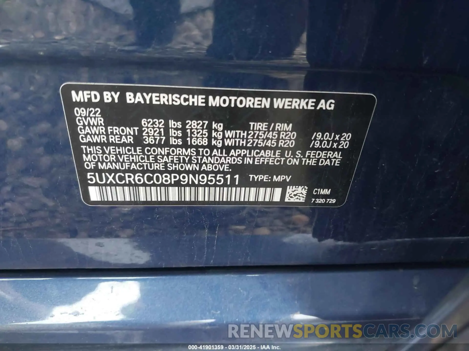 9 fotografías del automóvil dañado 5UXCR6C08P9N95511 BMW X5 2023