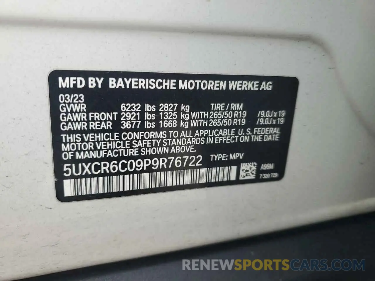 13 fotografías del automóvil dañado 5UXCR6C09P9R76722 BMW X5 2023