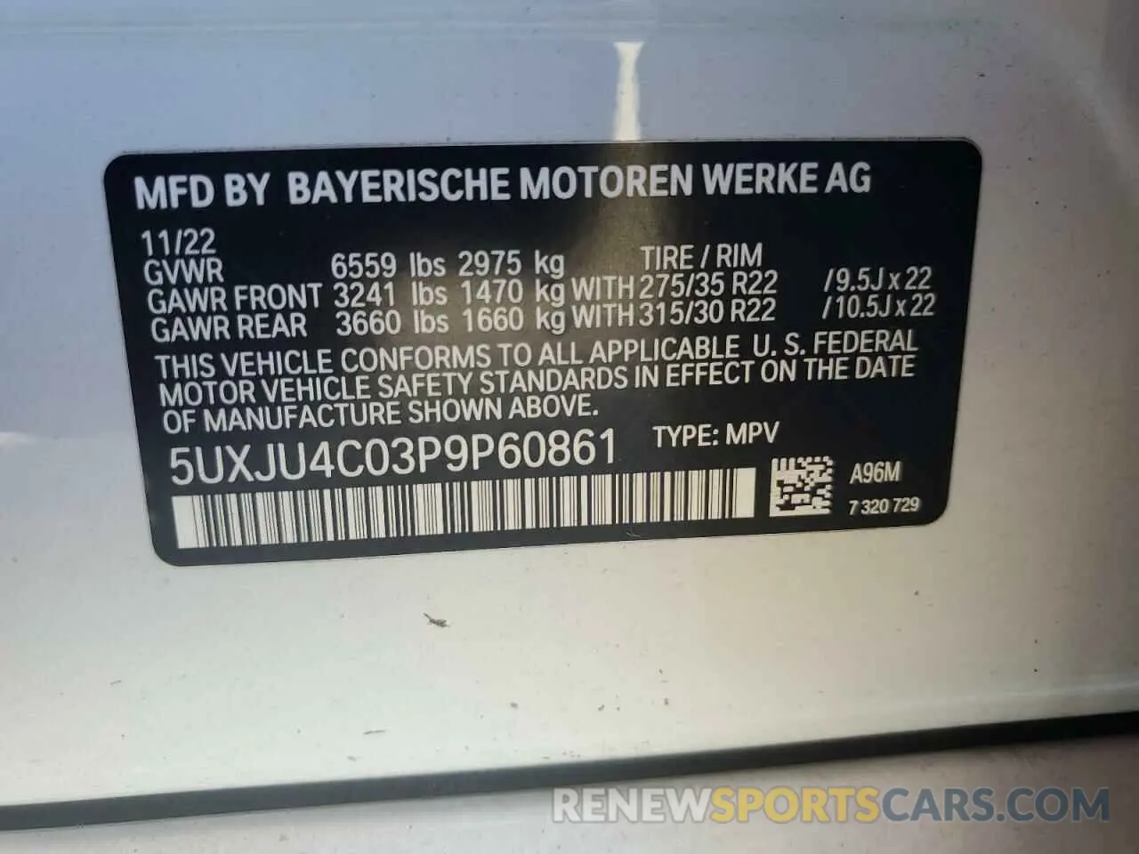 14 fotografías del automóvil dañado 5UXJU4C03P9P60861 BMW X5 2023
