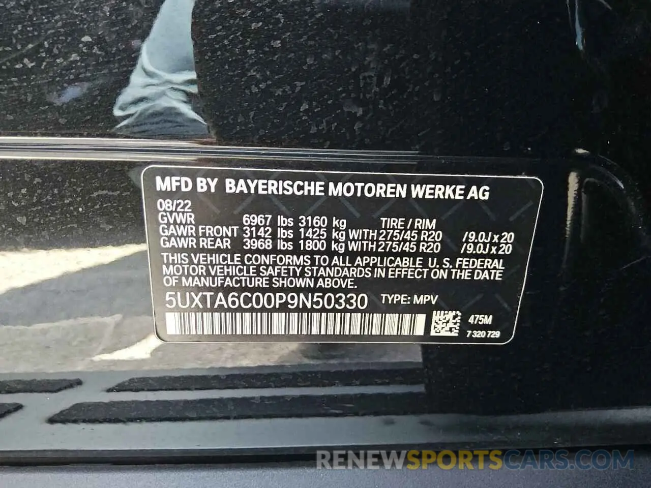 12 fotografías del automóvil dañado 5UXTA6C00P9N50330 BMW X5 2023