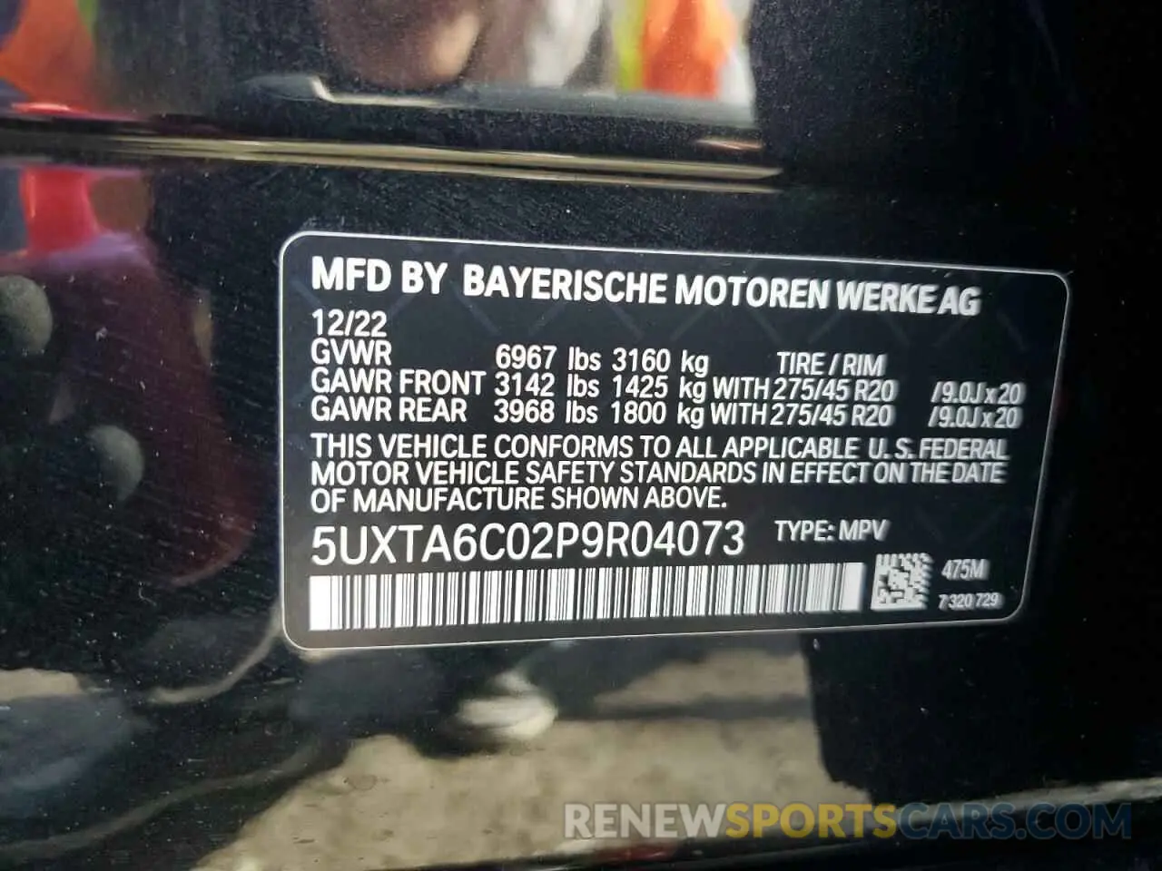 14 fotografías del automóvil dañado 5UXTA6C02P9R04073 BMW X5 2023