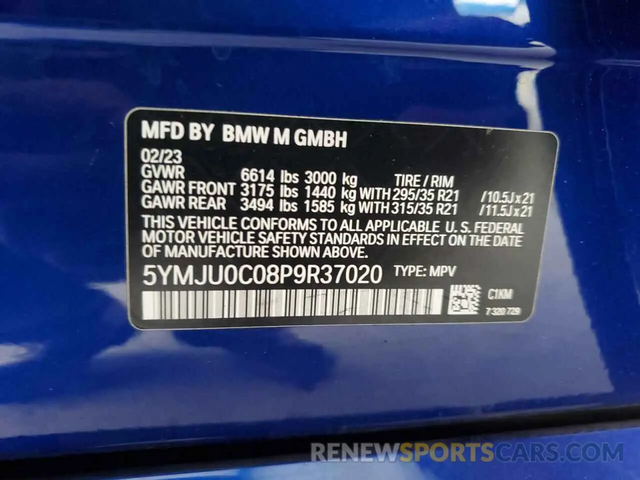 14 fotografías del automóvil dañado 5YMJU0C08P9R37020 BMW X5 2023
