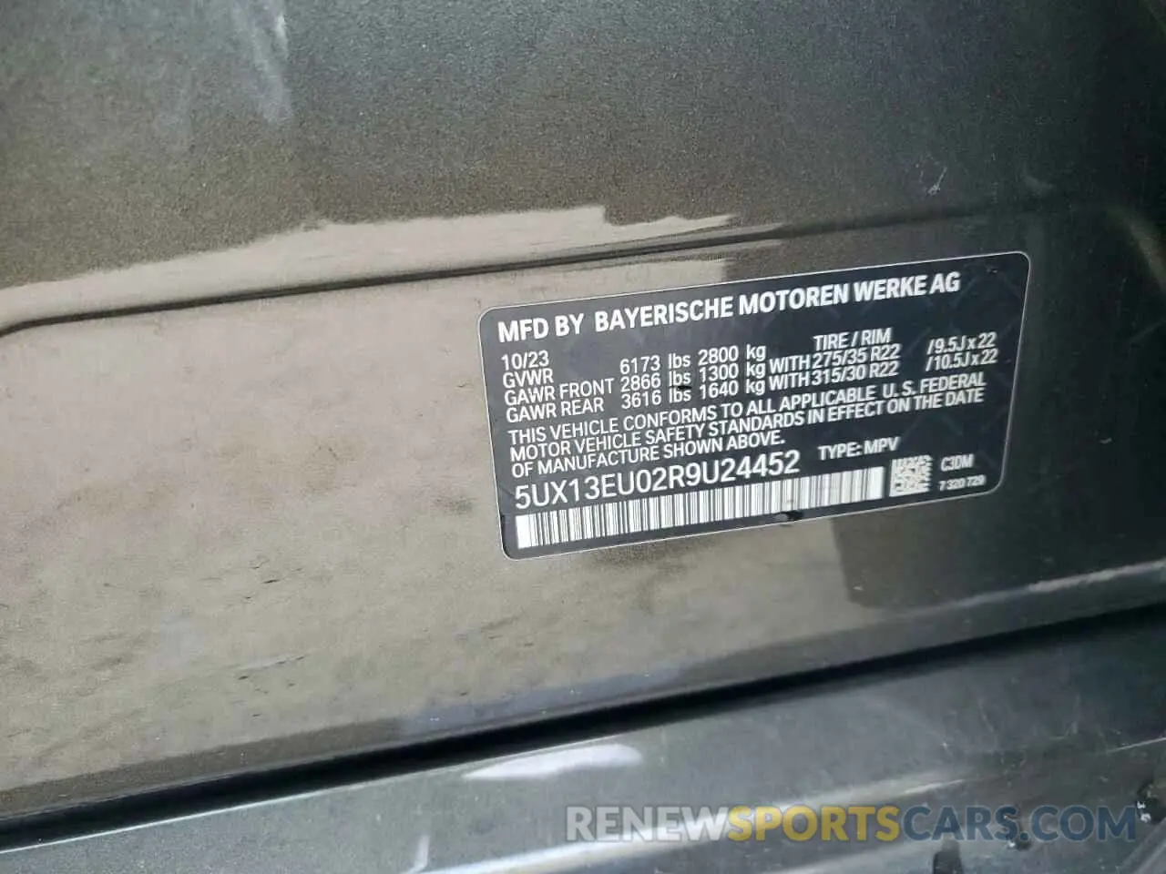 13 fotografías del automóvil dañado 5UX13EU02R9U24452 BMW X5 2024