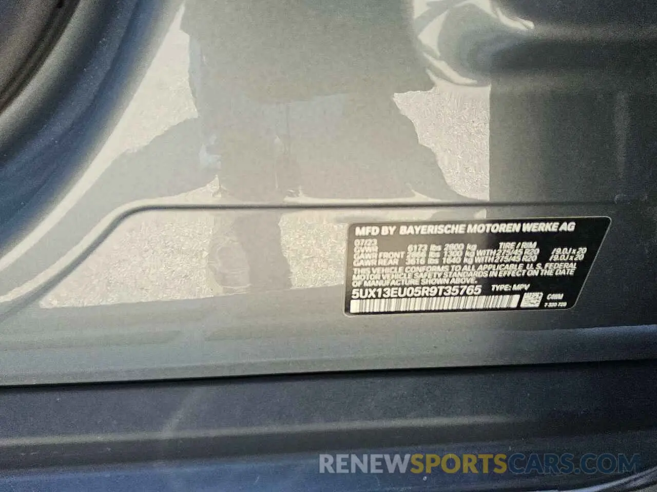 12 fotografías del automóvil dañado 5UX13EU05R9T35765 BMW X5 2024