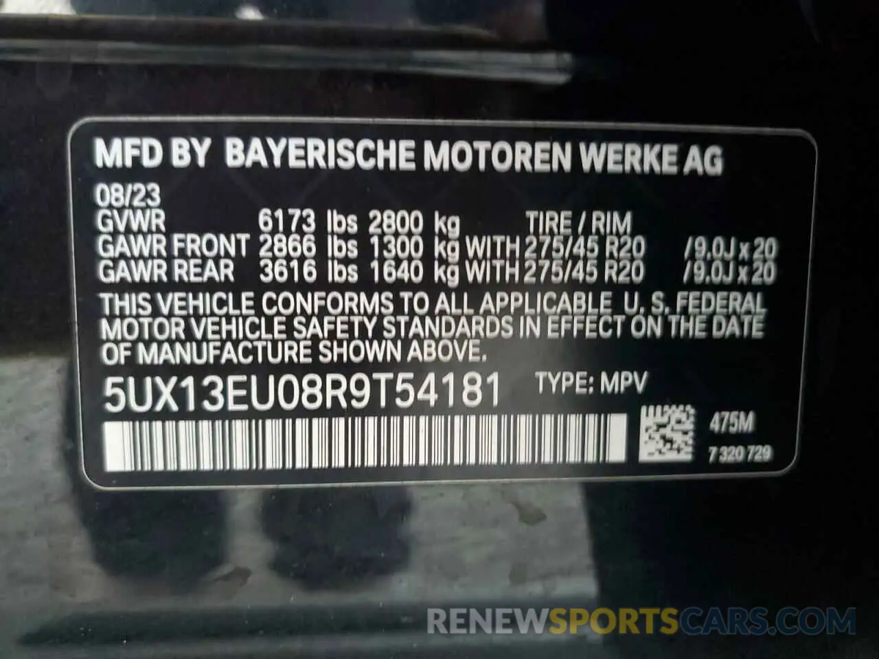 14 fotografías del automóvil dañado 5UX13EU08R9T54181 BMW X5 2024